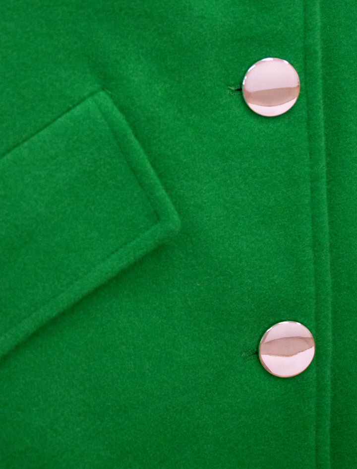 Chaqueta supersuave de botones verde