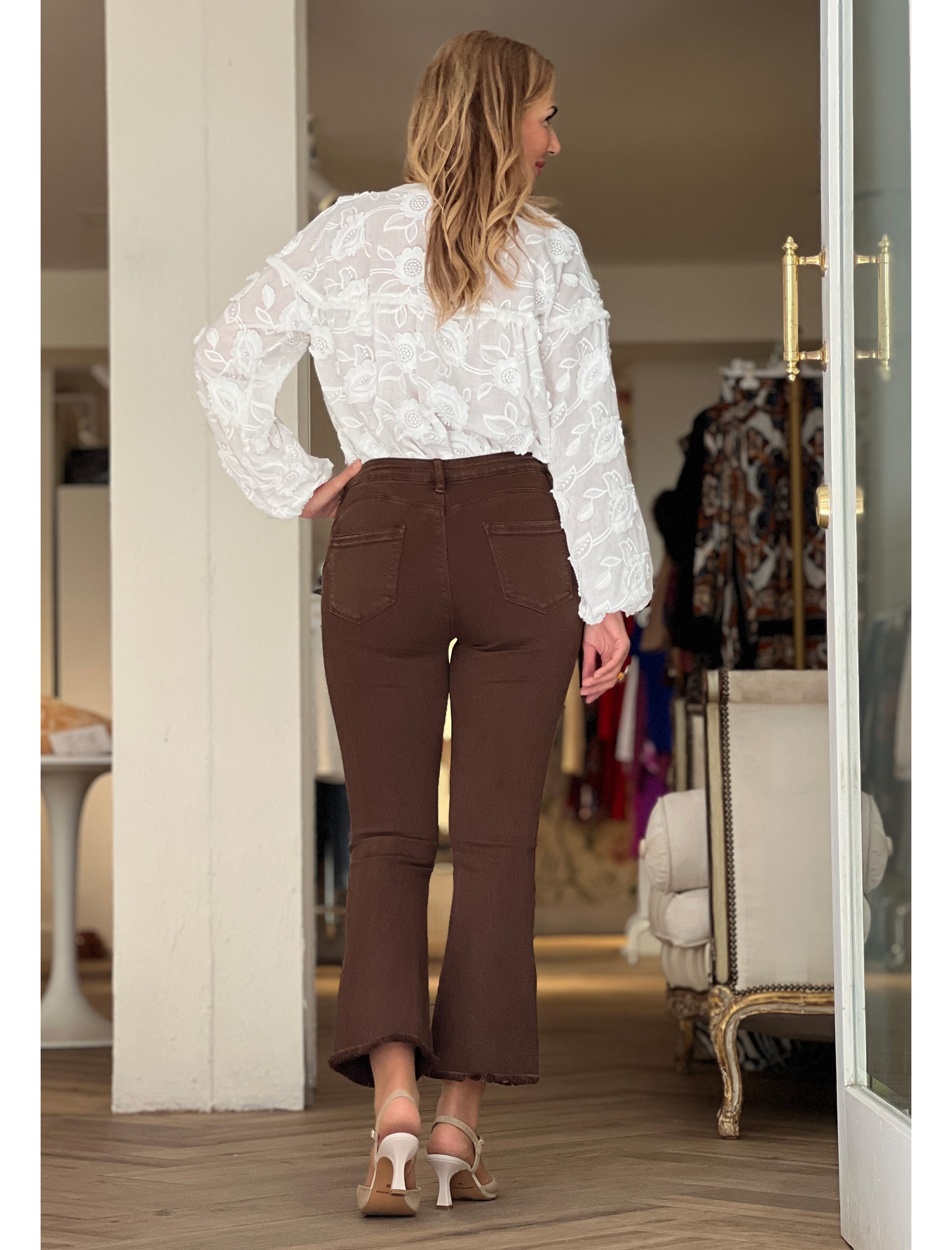 Pantalón vaquero marrón chocolate