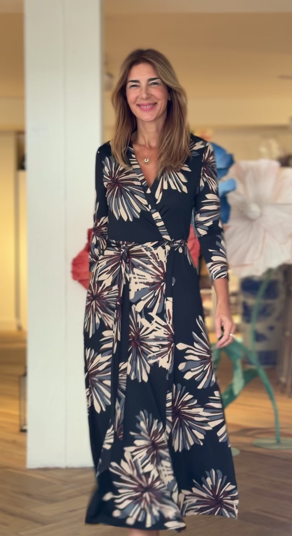 Vestido cruzado midi Floreale