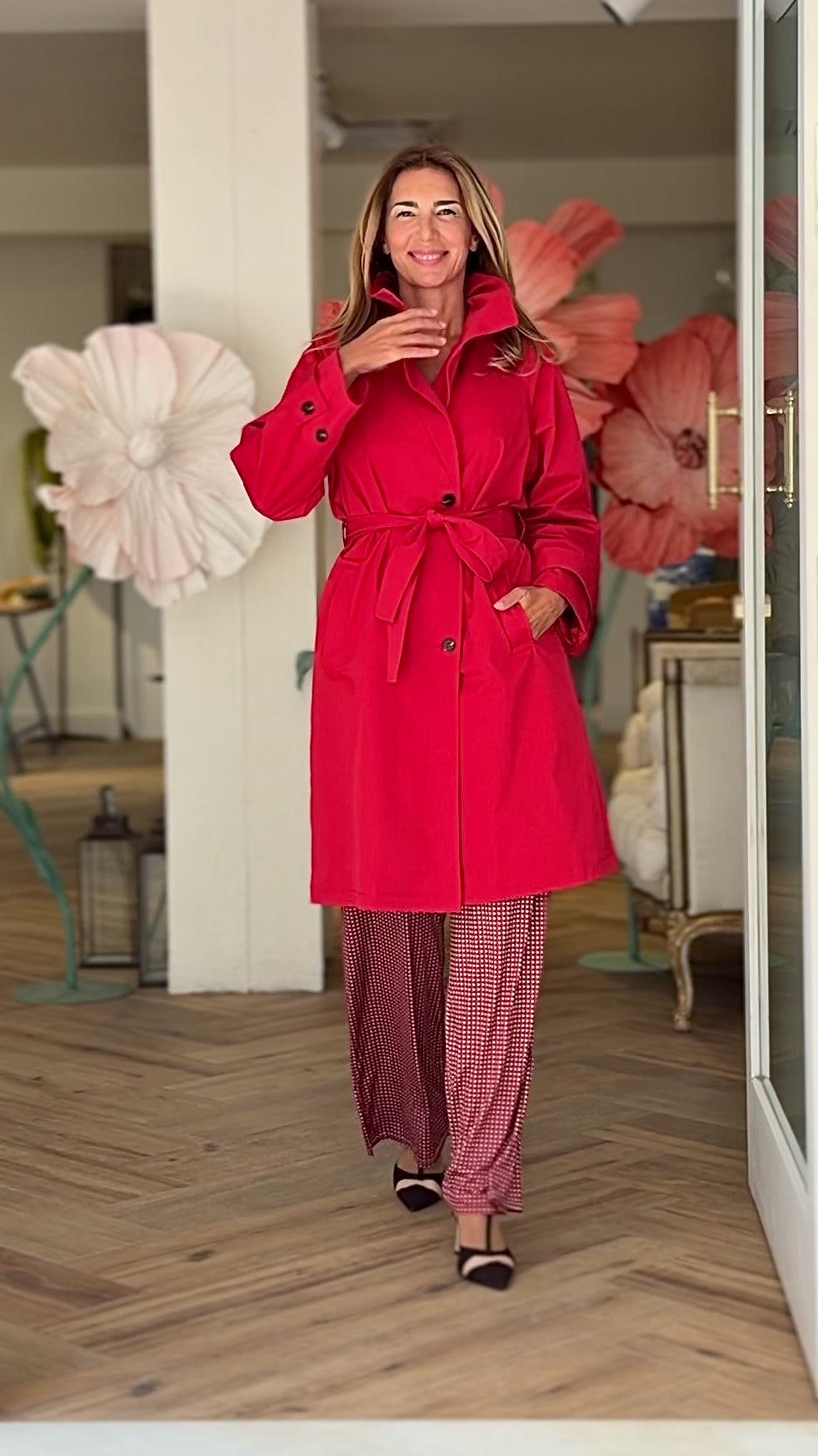 Trench ideal rojo