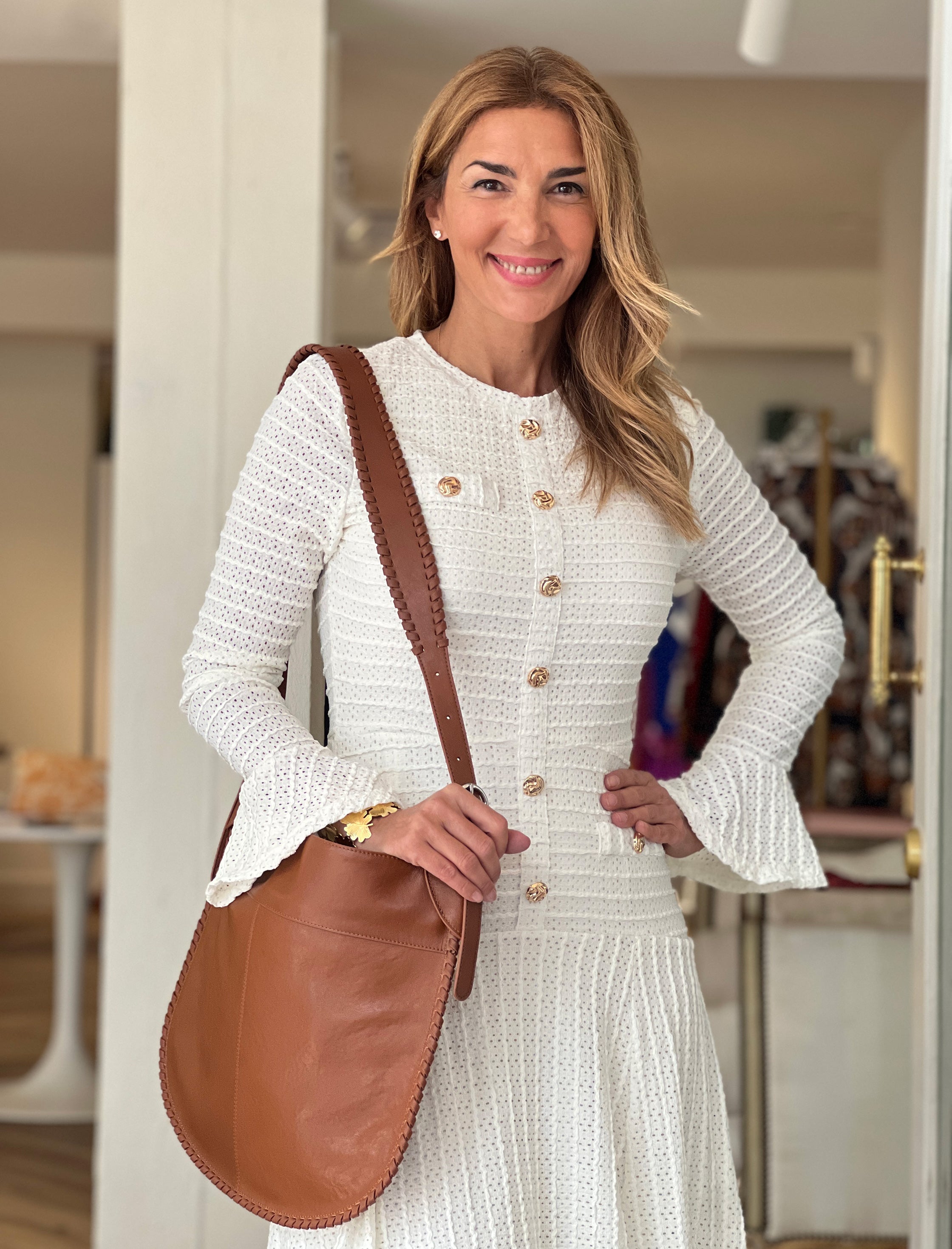 Vestido muy chic Coco beige