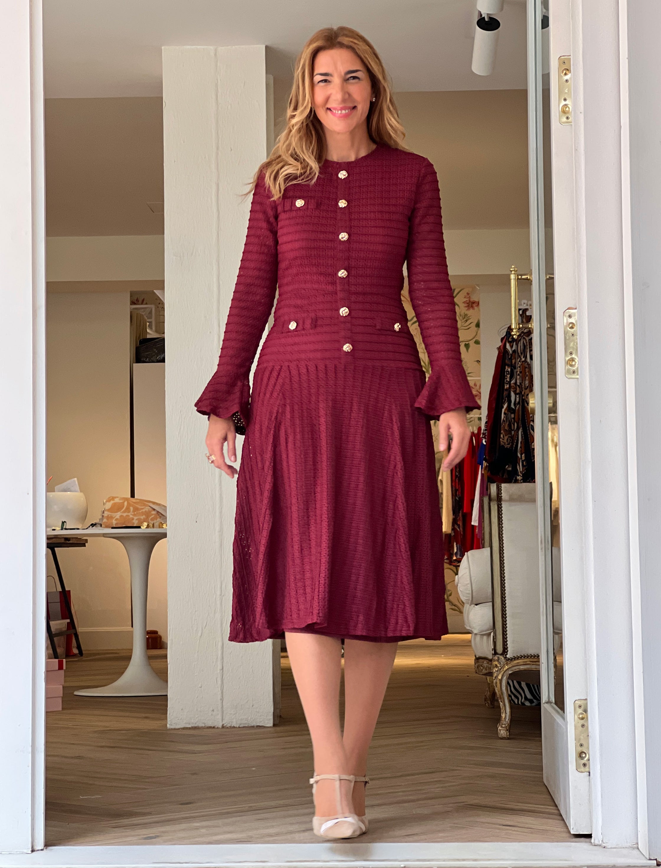 Vestido muy chic Coco burdeos