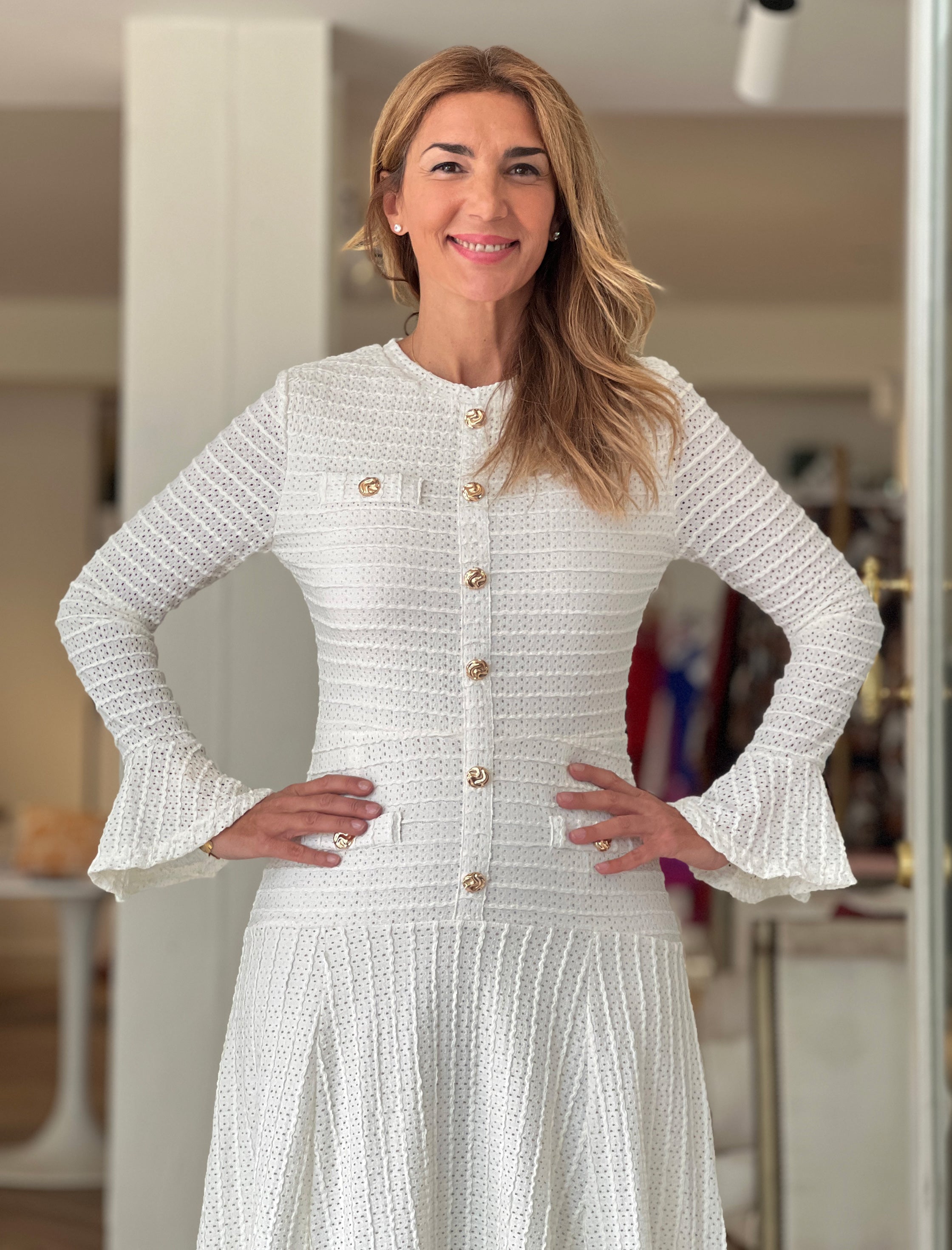 Vestido muy chic Coco beige