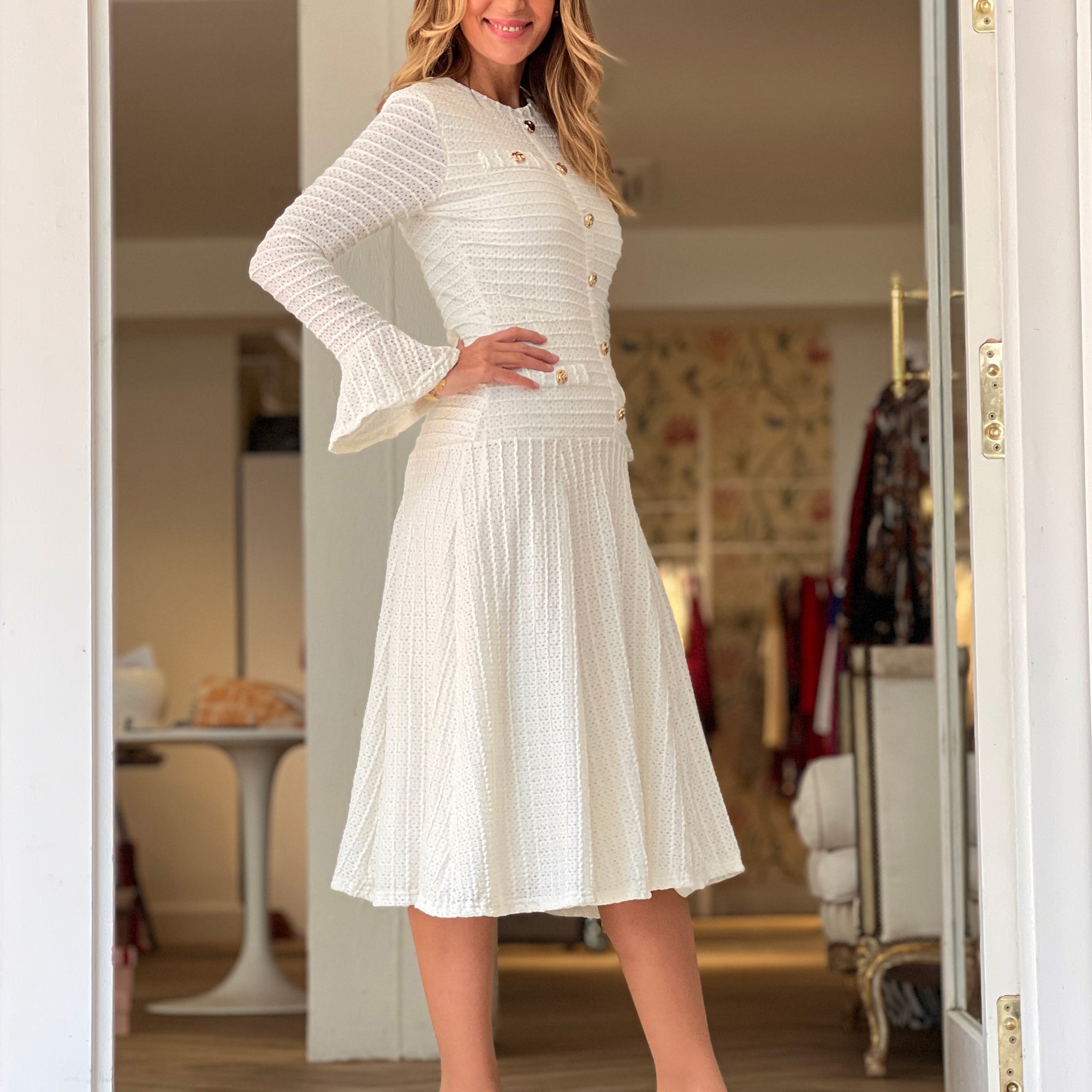 Vestido muy chic Coco beige