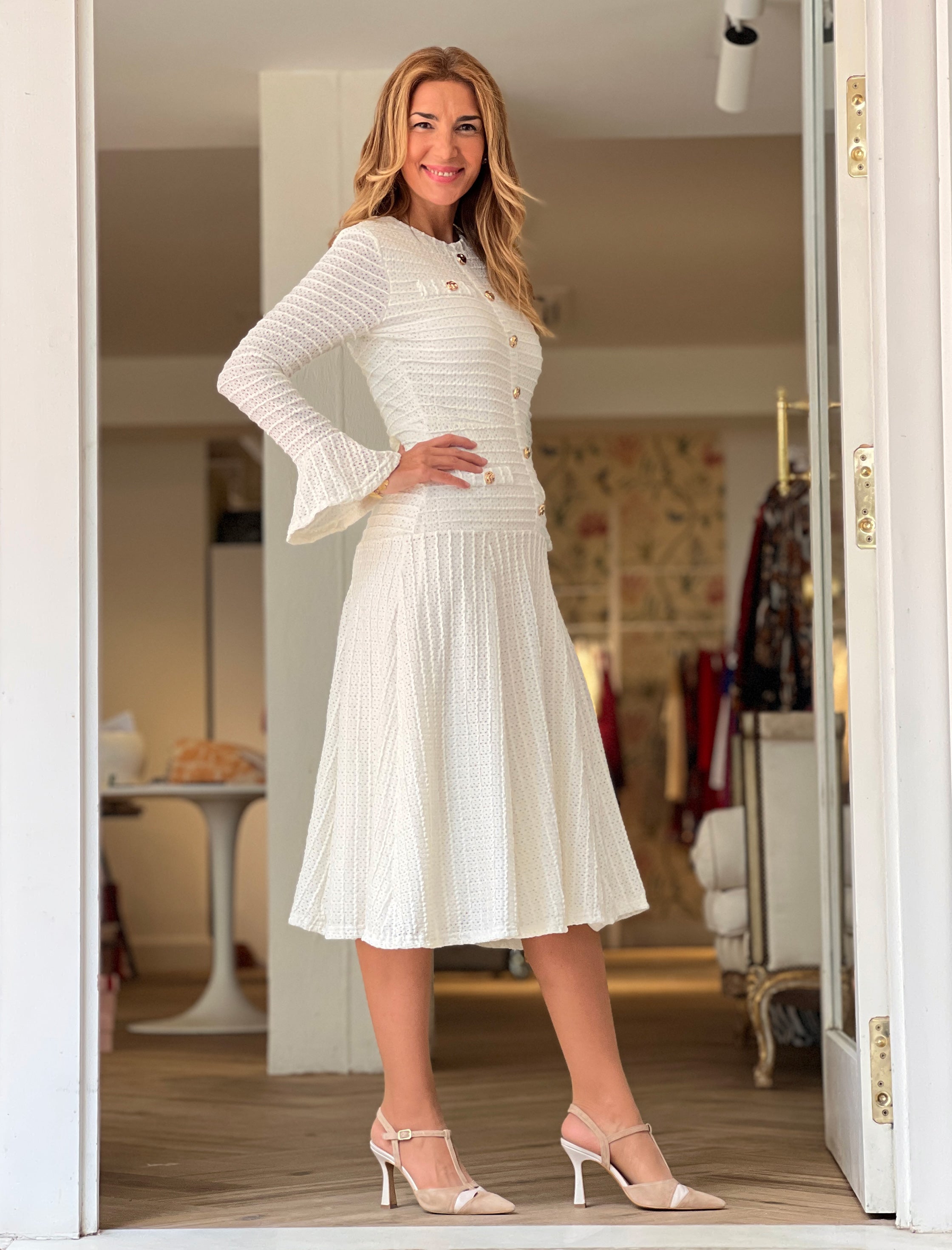Vestido muy chic Coco beige