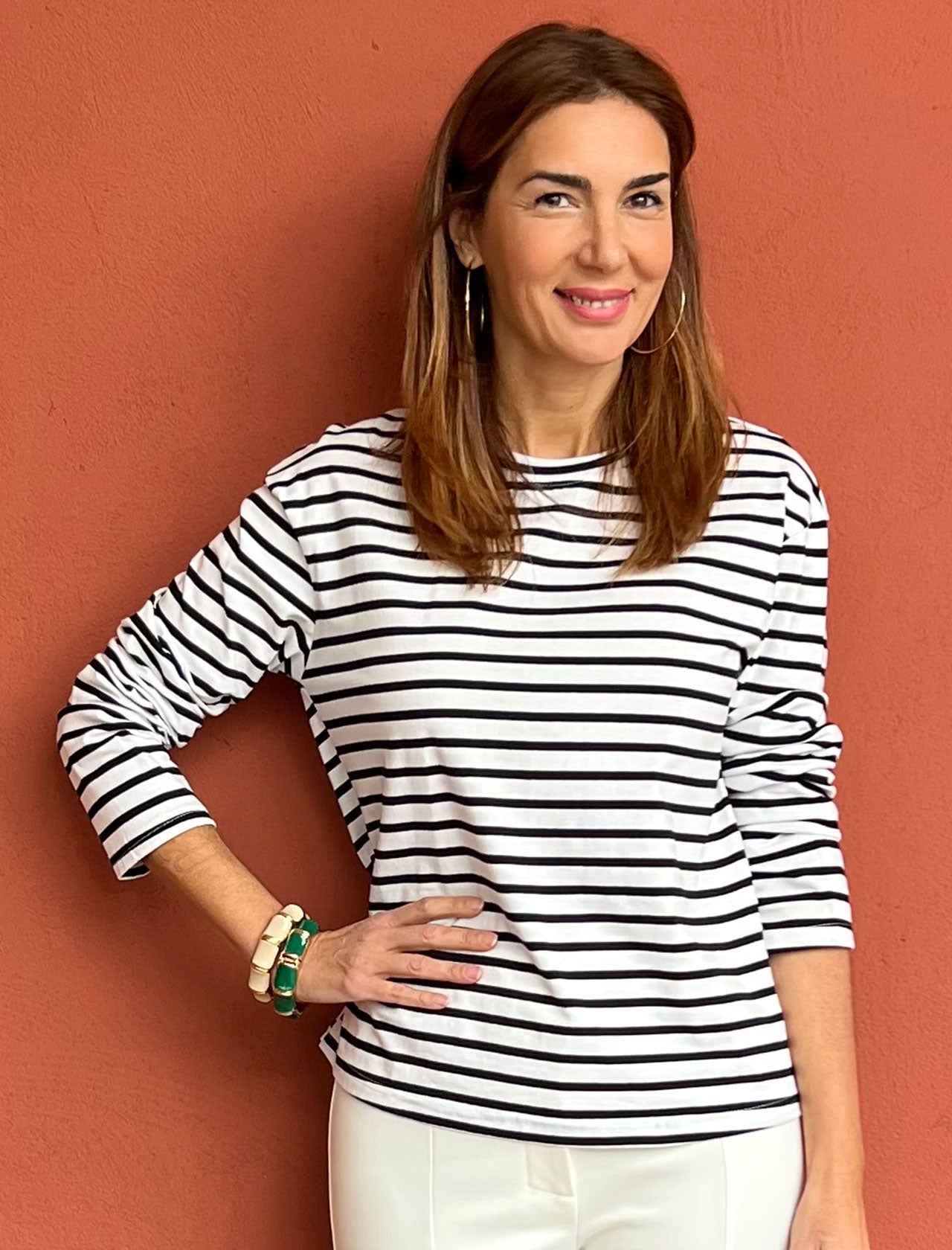Camiseta Marinera Muy Chic blanca negra