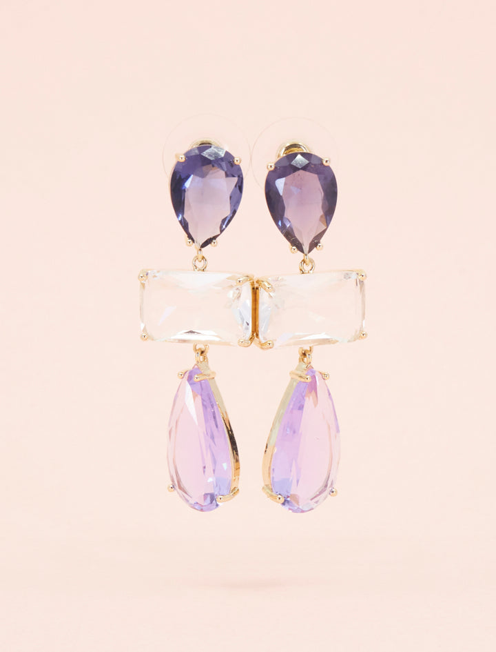 Pendientes De Circonitas Lila