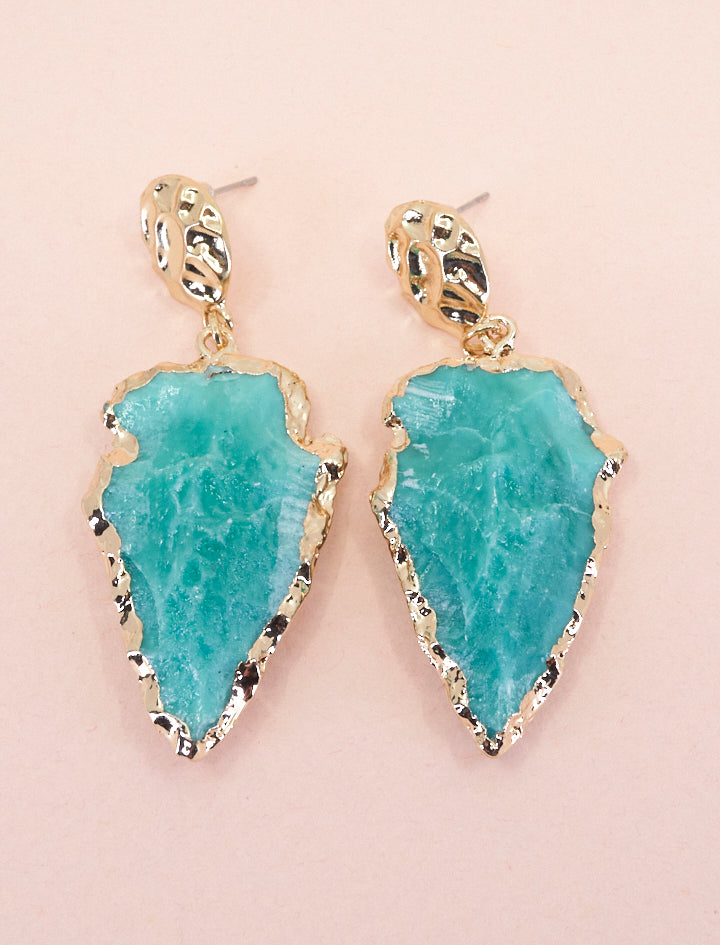 Green mineral earrings
