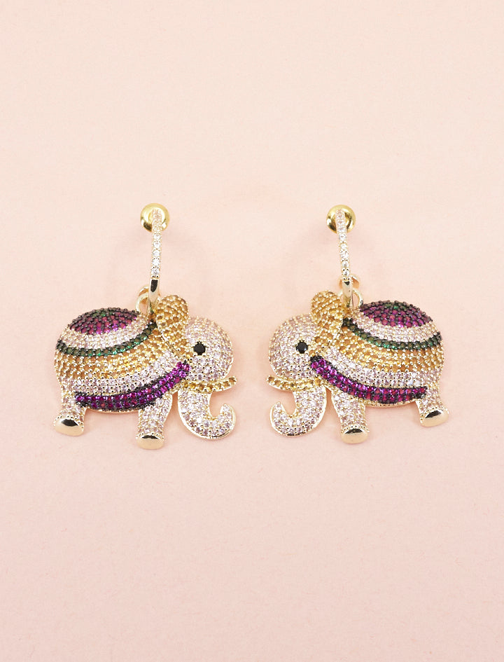 PENDIENTES ELEFANTE ARCO IRIS