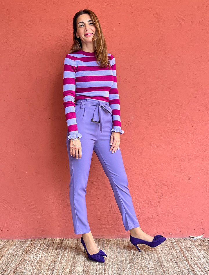 Pantalon Hebilla Nacar Violeta ÚLTIMA S