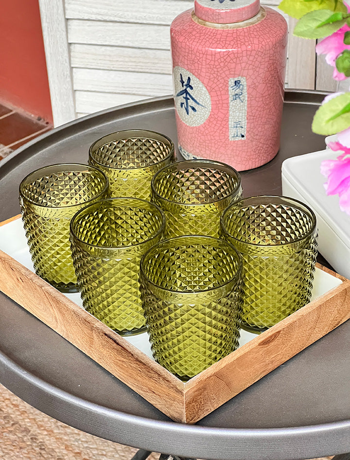 VASOS CRISTAL VERDE (Set de 6)