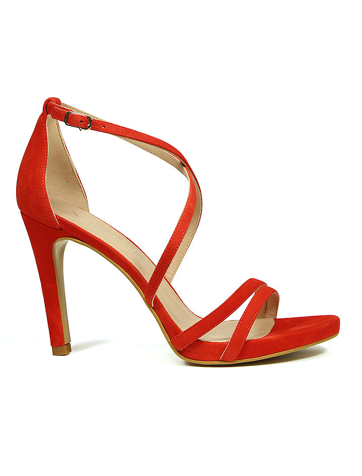 Chic coral cross sandal