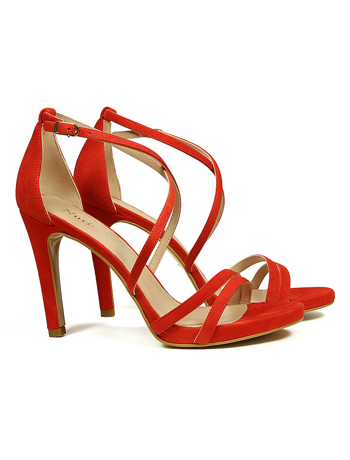 Chic coral cross sandal