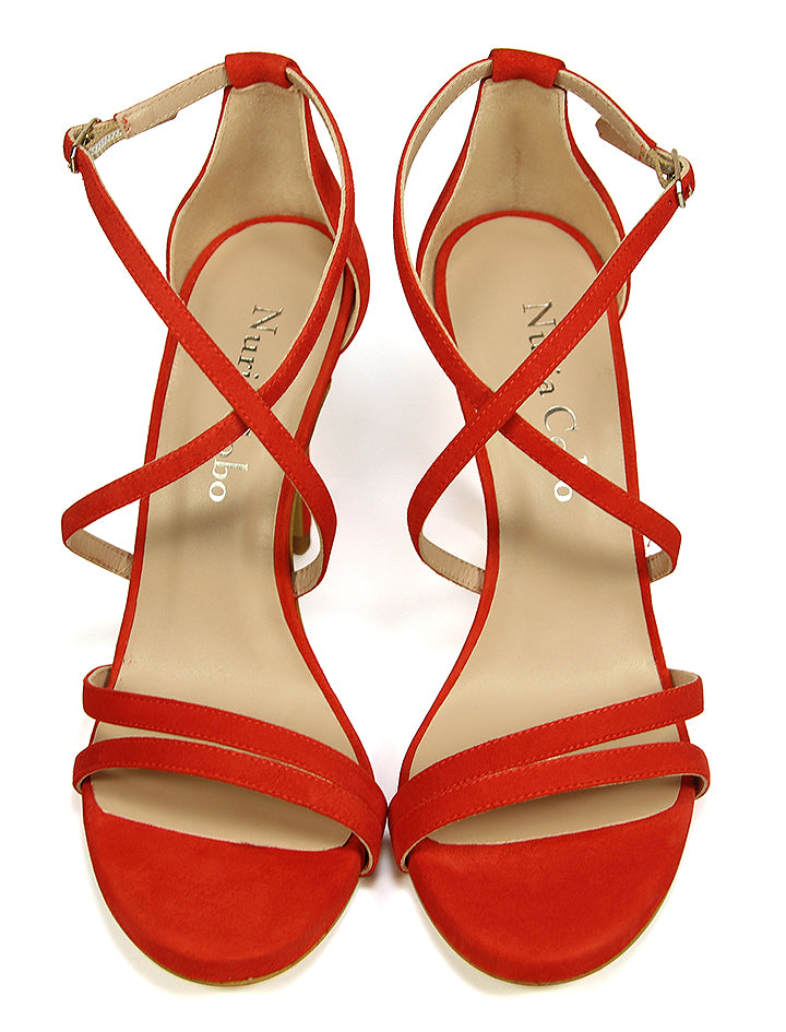 Chic coral cross sandal