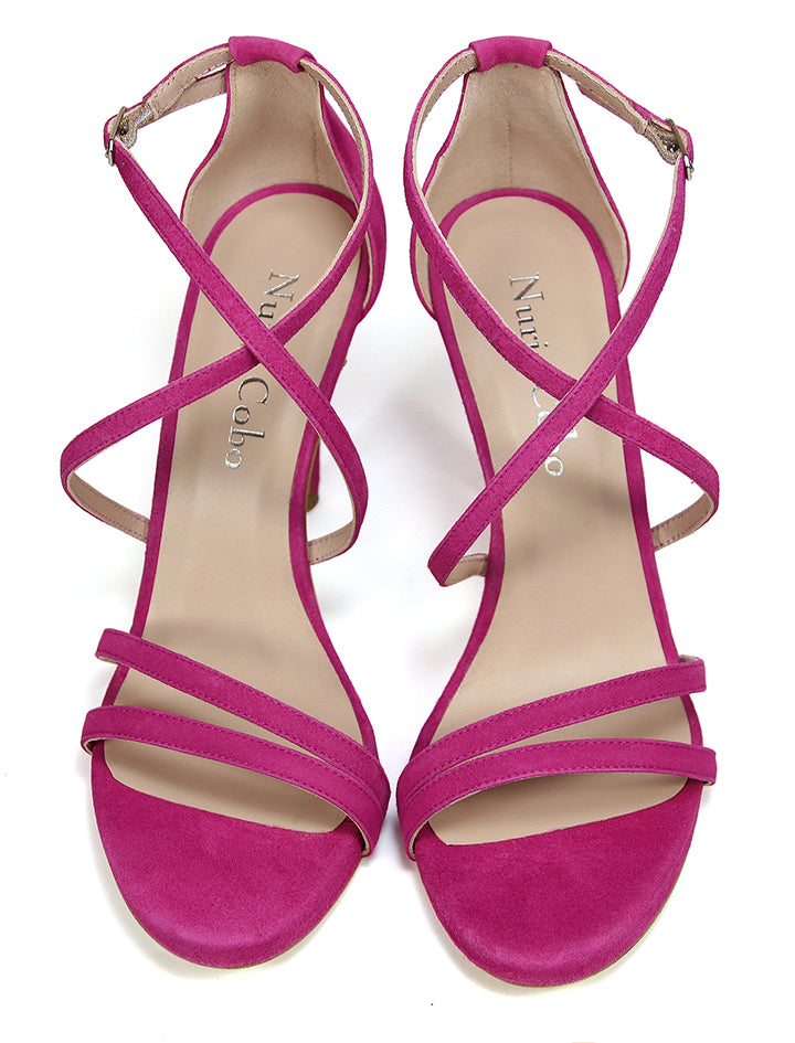 Sandalia cruzada chic fucsia