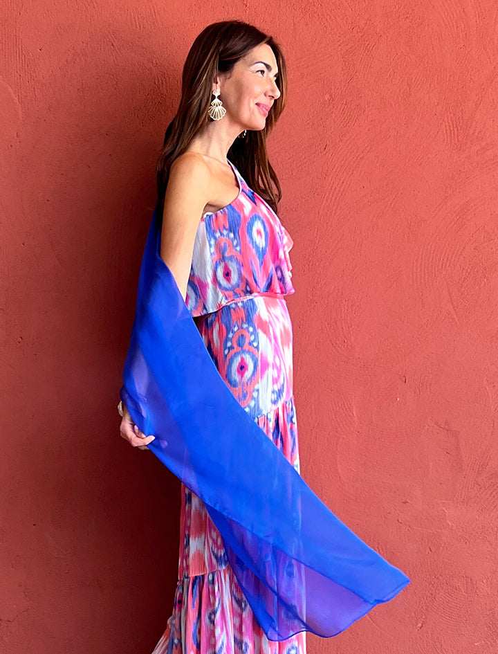 Pañuelo Fluido de Seda Azul royal