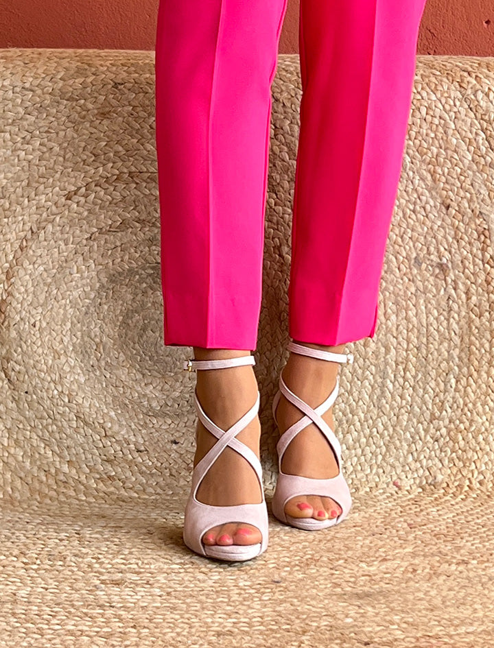 Superchic Nude suede sandal
