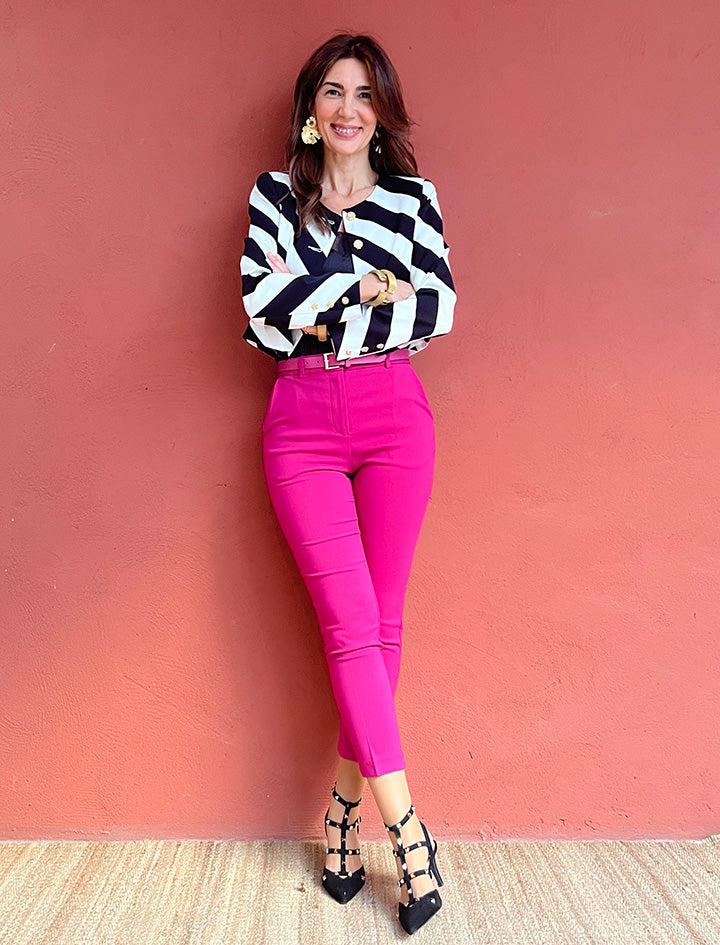 PANTALON PITILLO COMODO FUCSIA